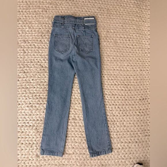 JONATHAN SIMKHAI High-Waisted Belted Straight Leg Blue Jeans. Size 24. Like New! - Picture 6 of 12